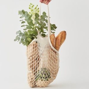 Cotton Market Bag - Long Handle - Natural Color